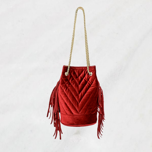 RED SUEDE PARTY BAG